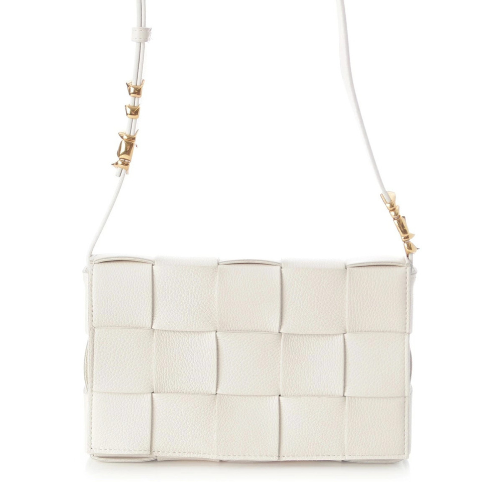 Bottega Veneta Intrecciato Cassette Shoulder Bag White